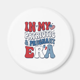 Íman Camiseta de Gravidez Vintage Era Grávida Patriótic