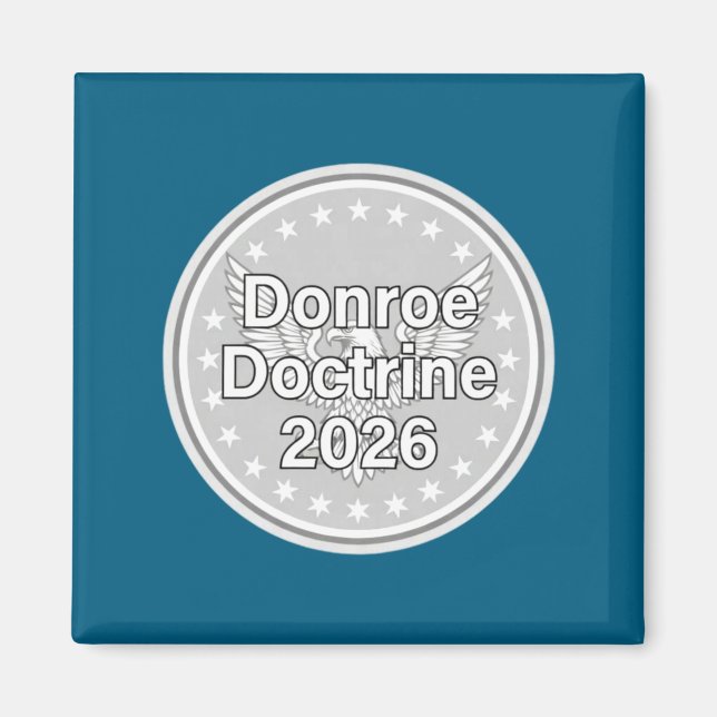 Íman Camiseta de Manga Longa Meme da Doutrina de Donroe (Frente)
