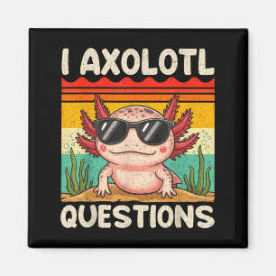 Íman Camiseta de Perguntas do Axolote Divertida para Me