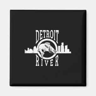 Íman Camiseta De Pesca De Walleye Do Rio Detroit Para H