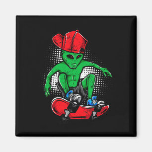 Íman Camiseta de Skate Alien Crente de Ovni Skateboardi