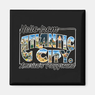 Íman Camiseta de Souvenir Vintage Stcard Atlantic City