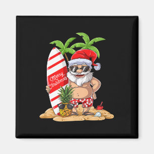 Íman Camiseta de Surf Havaiano do Papai Noel Natal Verã