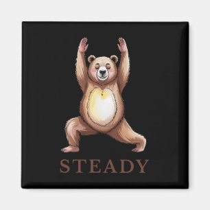 Íman Camiseta de Yoga Urso Firme Calmo Lance Fofo Iogue