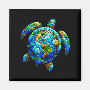 Íman Camiseta Dia da Terra Tartaruga Marinha Salve o Pl