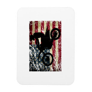 Íman Camiseta Dirt Bike USA Bandeira Motocross Bandeira