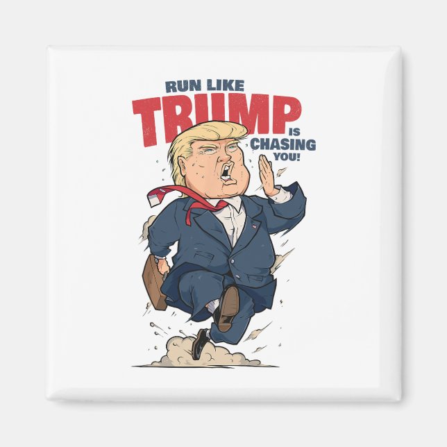 Íman Camiseta Divertida Corra Como Se Trump Estivesse P (Frente)