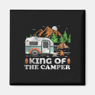 Íman Camiseta Divertida de Acampamento Rei do Acampador