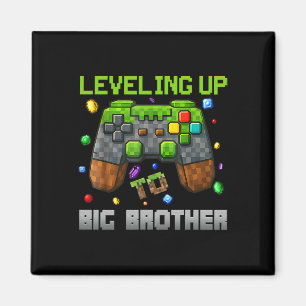 Íman Camiseta Divertida de Irmão Mais Velho Pixel para 