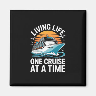 Íman Camiseta Divertida de Navio Vivendo a Vida um Cruz