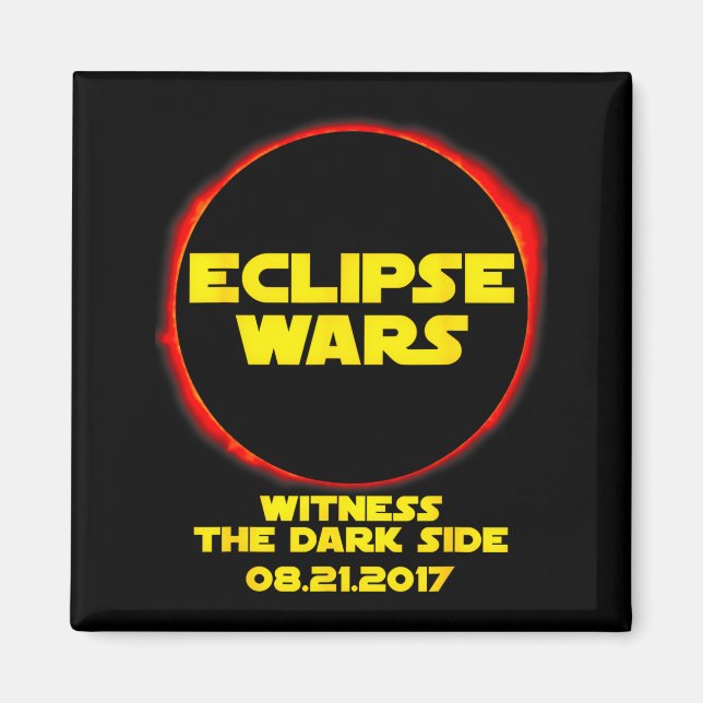 Íman Camiseta Divertida Eclipse Solar Guerras Sci (Frente)