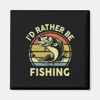 Íman Camiseta Divertida Eu Preferiria Estar Pescando -