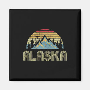 Íman Camiseta do Alasca - Montanhas Vintage Retrô Natur