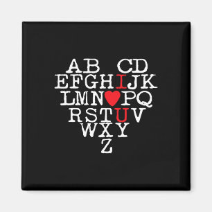 Íman Camiseta Do Alfabeto Abc Eu Te Amo Dia Dos Namorad