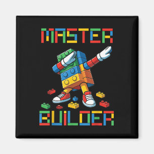 Íman Camiseta do Construtor Mestre Blocos Tijolos Const