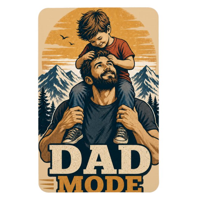 Íman Camiseta do Dia do Pai Modo Papai (Vertical)