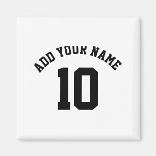Íman Camiseta do nome da equipe esportiva com nome e nú