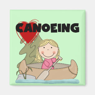 Íman Camiseta e presentes Canoeing do coração