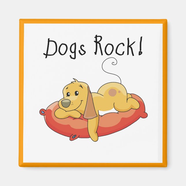 Íman Camiseta e presentes da rocha dos cães (Frente)