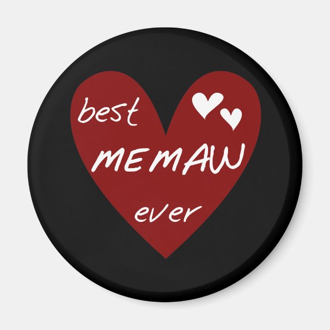 Íman Camiseta e presentes de Memaw do coração vermelho (Frente)