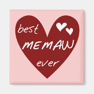 Íman Camiseta e presentes de Memaw do coração vermelho