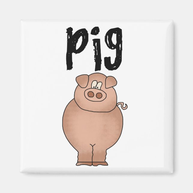 Íman Camiseta e presentes do animal de fazenda do porco (Frente)