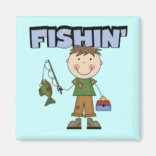 Íman Camiseta e presentes do menino de Fishin