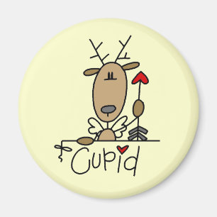 Íman Camiseta e presentes do Natal da rena do Cupido