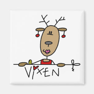 Íman Camiseta e presentes do Natal da rena do Vixen