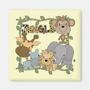 Íman Camiseta e presentes dos animais da selva do bebê