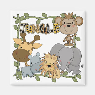 Íman Camiseta e presentes dos animais da selva do bebê