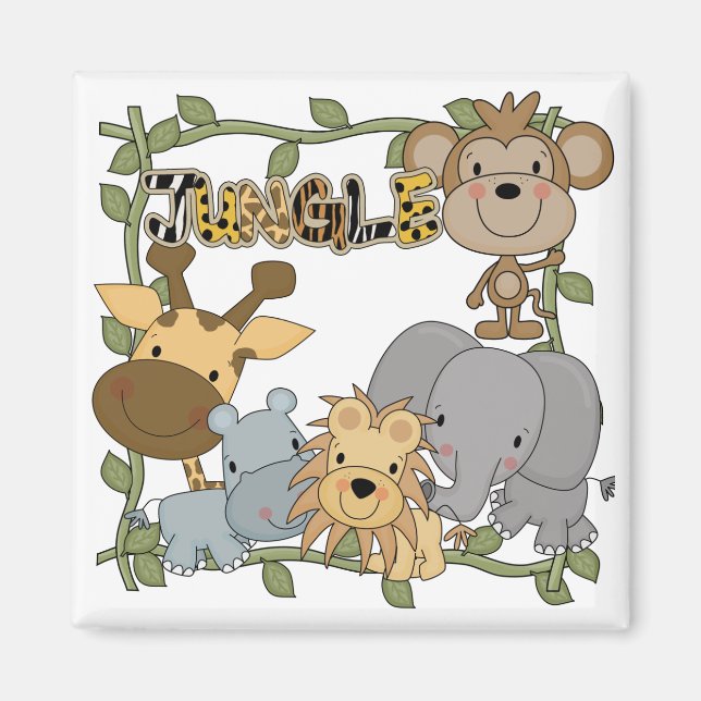 Íman Camiseta e presentes dos animais da selva do bebê (Frente)