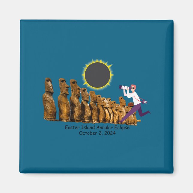 Íman camiseta eclipse anelar da ilha de páscoa  (Frente)