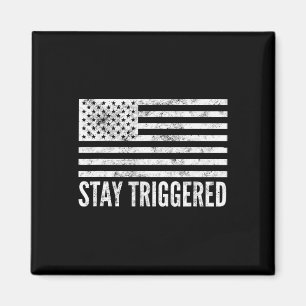 Íman Camiseta engraçada da bandeira americana pró-Trump
