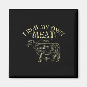 Íman Camiseta engraçada de chef de churrasco Eu Esfregu
