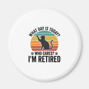Íman Camiseta engraçada de gato aposentado pôr do sol v