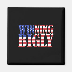 Íman Camiseta engraçada Trump vencendo bandeira america