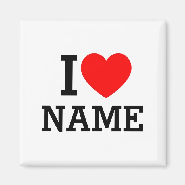 Íman Camiseta Eu Amo Nome  (Frente)