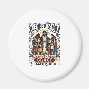 Íman Camiseta Família Misturada Jesus Família Recompost