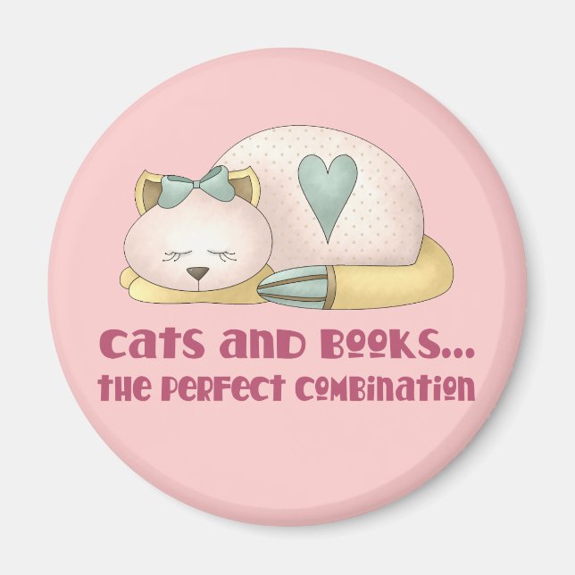 Íman Camiseta Gatos e Livros (Frente)