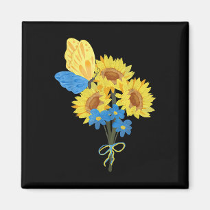 Íman Camiseta Girassóis Ucranianos Azul Amarelo Top Bor