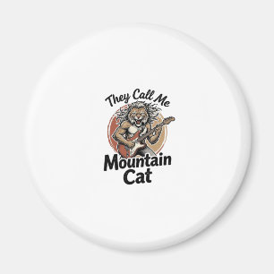 Íman Camiseta Gráfica de Gato da Montanha com Gravação