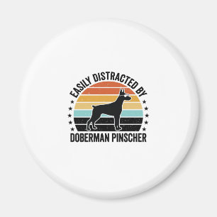 Íman Camiseta Gráfica Vintage Pôr do Sol Doberman Pinsc