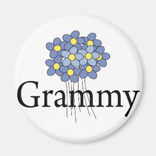 Íman Camiseta Grammy Flor Azul Bonita