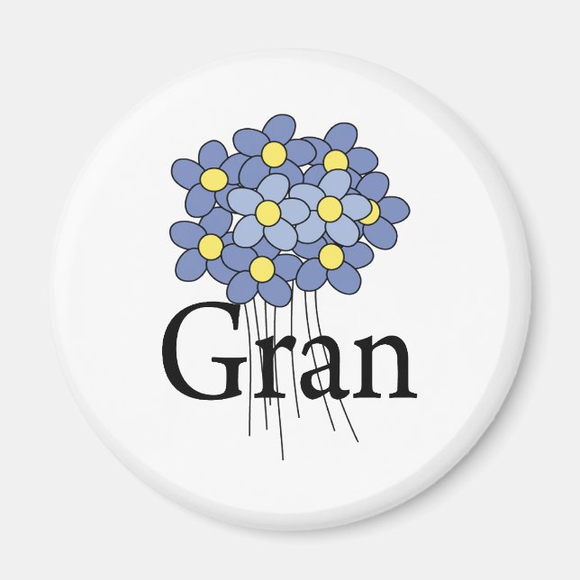 Íman Camiseta Gran T-shirt Flor Azul Bonita (Frente)