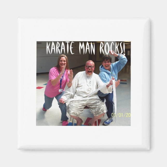 Íman Camiseta Karate Man Rocks (Frente)