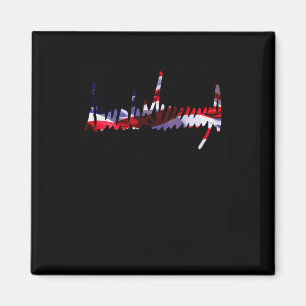 Íman Camiseta Maga Trump Signature Usa Flag 4 De Julho