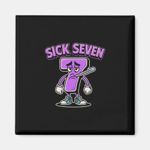 Íman Camiseta Meme Seven Doente Seis Sete Diversão com 