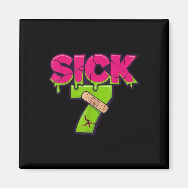 Íman Camiseta Meme Seven Doente Seis Sete Drip Piada Di (Frente)