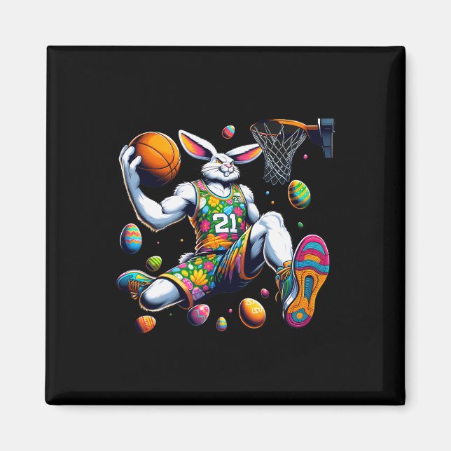 Íman Camiseta Mens Dunk Easter Bunny Bysketbyll Present (Frente)